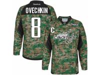 Men Reebok Washington Capitals #8 Alex Ovechkin Premier Camo Veterans Day Practice NHL Jersey