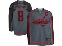 Men Reebok Washington Capitals #8 Alex Ovechkin Premier Charcoal Cross Check Fashion NHL Jersey