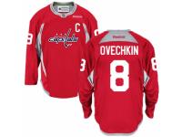 Men Reebok Washington Capitals #8 Alex Ovechkin Premier Red Practice NHL Jersey