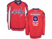 Men Reebok Washington Capitals #8 Alex Ovechkin Premier Red USA Flag Fashion NHL Jersey