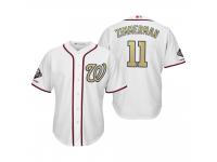 Men Ryan Zimmerman Washington Nationals White 2019 Gold Program World Series Champions Cool Base Jersey