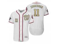 Men Ryan Zimmerman Washington Nationals White 2019 Gold Program World Series Champions Flex Base Jersey