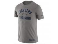 Men San Diego Chargers Nike Heathered Gray Training Performance T-Shirt