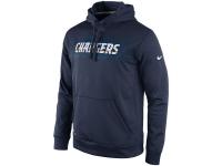 Men San Diego Chargers Nike KO Speed Wordmark Performance Hoodie C Navy Blue