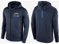 Men San Diego Chargers Nike Legend Staff Practice Performance Pullover Hoodie - Navy Blue