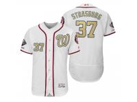 Men Stephen Strasburg Washington Nationals White 2019 Gold Program World Series Champions Flex Base Jersey