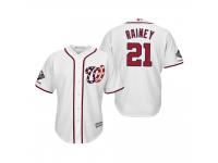 Men Tanner Rainey Washington Nationals White 2019 World Series Champions Cool Base Alternate Jersey