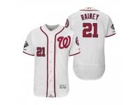 Men Tanner Rainey Washington Nationals White 2019 World Series Champions Flex Base Jersey