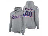 Men Texas Rangers Custom Nike Gray Road Hoodie