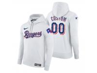 Men Texas Rangers Custom Nike White Home Hoodie