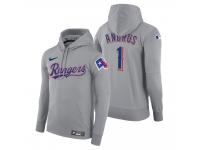 Men Texas Rangers Elvis Andrus Nike Gray Road Hoodie