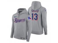 Men Texas Rangers Joey Gallo Nike Gray Road Hoodie