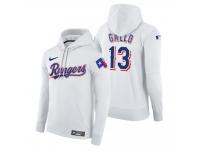 Men Texas Rangers Joey Gallo Nike White Home Hoodie