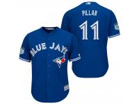 Men Toronto Blue Jays #11 Kevin Pillar 2017 Spring Training Grapefruit League Patch Royal Cool Base Jersey