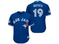 Men Toronto Blue Jays #19 Jose Bautista 2017 Spring Training Grapefruit League Patch Royal Cool Base Jersey