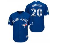 Men Toronto Blue Jays #20 Josh Donaldson 2017 Spring Training Grapefruit League Patch Royal Cool Base Jersey