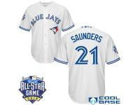 Men Toronto Blue Jays #21 Michael Saunders White 2016 MLB All Star Game Patch Cool Base Jersey