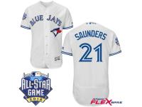 Men Toronto Blue Jays #21 Michael Saunders White 2016 MLB All-Star Game Patch Flex Base Jersey