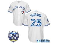 Men Toronto Blue Jays #25 Marco Estrada White 2016 MLB All Star Game Patch Cool Base Jersey