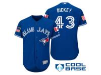 Men Toronto Blue Jays #43 R.A. Dickey Blue Stars & Stripes 2016 Independence Day Cool Base Jersey