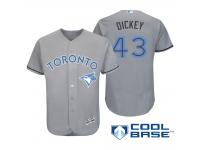 Men Toronto Blue Jays #43 R.A. Dickey Majestic Gray Fashion 2016 Father's Day Cool Base Jersey