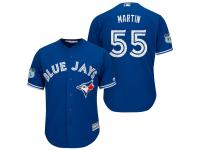 Men Toronto Blue Jays #55 Russell Martin 2017 Spring Training Grapefruit League Patch Royal Cool Base Jersey