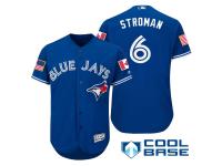 Men Toronto Blue Jays #6 Marcus Stroman Blue Stars & Stripes 2016 Independence Day Cool Base Jersey