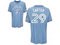 Men Toronto Blue Jays Joe Carter #29 Light Blue Throwback Cool Base Jersey
