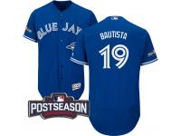 Men Toronto Blue Jays Jose Bautista #19 Royal 2016 Postseason Patch Flex Base Jersey