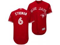 Men Toronto Blue Jays Marcus Stroman #6 Scarlet 2017 Alternate Authentic Collection Flex Base Jersey