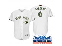 Men Toronto Blue Jays Marcus Stroman #6 White Camo Fashion 2016 Memorial Day Cool Base Jersey