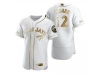 Men Toronto Blue Jays Roberto Alomar Nike White Golden Edition Jersey