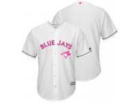 Men Toronto Blue Jays White Home 2016 Mother's Day Cool Base Team Jersey