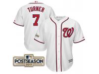 Men Trea Turner #7 Washington Nationals 2017 Postseason White Cool Base Jersey