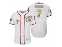 Men Trea Turner Washington Nationals White 2019 Gold Program World Series Champions Flex Base Jersey