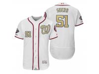 Men Wander Suero Washington Nationals White 2019 Gold Program World Series Champions Flex Base Jersey