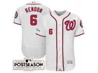 Men Washington Nationals Anthony Rendon #6 White 2017 Postseason Patch Flex Base Jersey