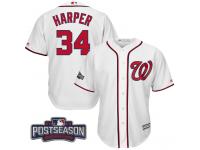 Men Washington Nationals Bryce Harper #34 NL East Division Champions White 2016 Postseason Patch Cool Base Jersey