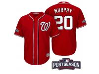 Men Washington Nationals Daniel Murphy #20 NL East Division Champions Red 2016 Postseason Patch Cool Base Jersey