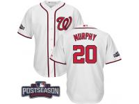 Men Washington Nationals Daniel Murphy #20 NL East Division Champions White 2016 Postseason Patch Cool Base Jersey