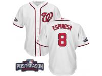 Men Washington Nationals Danny Espinosa #8 NL East Division Champions White 2016 Postseason Patch Cool Base Jersey