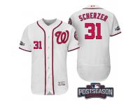 Men Washington Nationals Max Scherzer #31 NL East Champions White 2016 Postseason Patch Flex Base Jersey