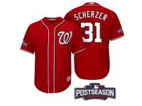 Men Washington Nationals Max Scherzer #31 NL East Division Champions Red 2016 Postseason Patch Cool Base Jersey