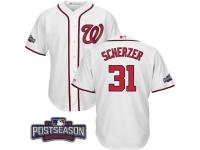 Men Washington Nationals Max Scherzer #31 NL East Division Champions White 2016 Postseason Patch Cool Base Jersey