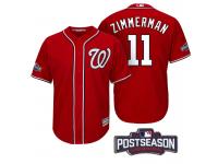 Men Washington Nationals Ryan Zimmerman #11 NL East Division Champions Red 2016 Postseason Patch Cool Base Jersey