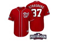 Men Washington Nationals Stephen Strasburg #37 NL East Division Champions Red 2016 Postseason Patch Cool Base Jersey