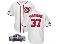 Men Washington Nationals Stephen Strasburg #37 NL East Division Champions White 2016 Postseason Patch Cool Base Jersey