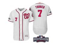 Men Washington Nationals Trea Turner #7 NL East Champions White 2016 Postseason Patch Flex Base Jersey