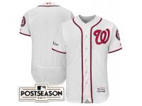 Men Washington Nationals White 2017 Postseason Patch Flex Base Team Jersey