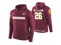 Men Washington Redskins #26 Adrian Peterson Burgundy Circuit Wordmark Pullover Hoodie